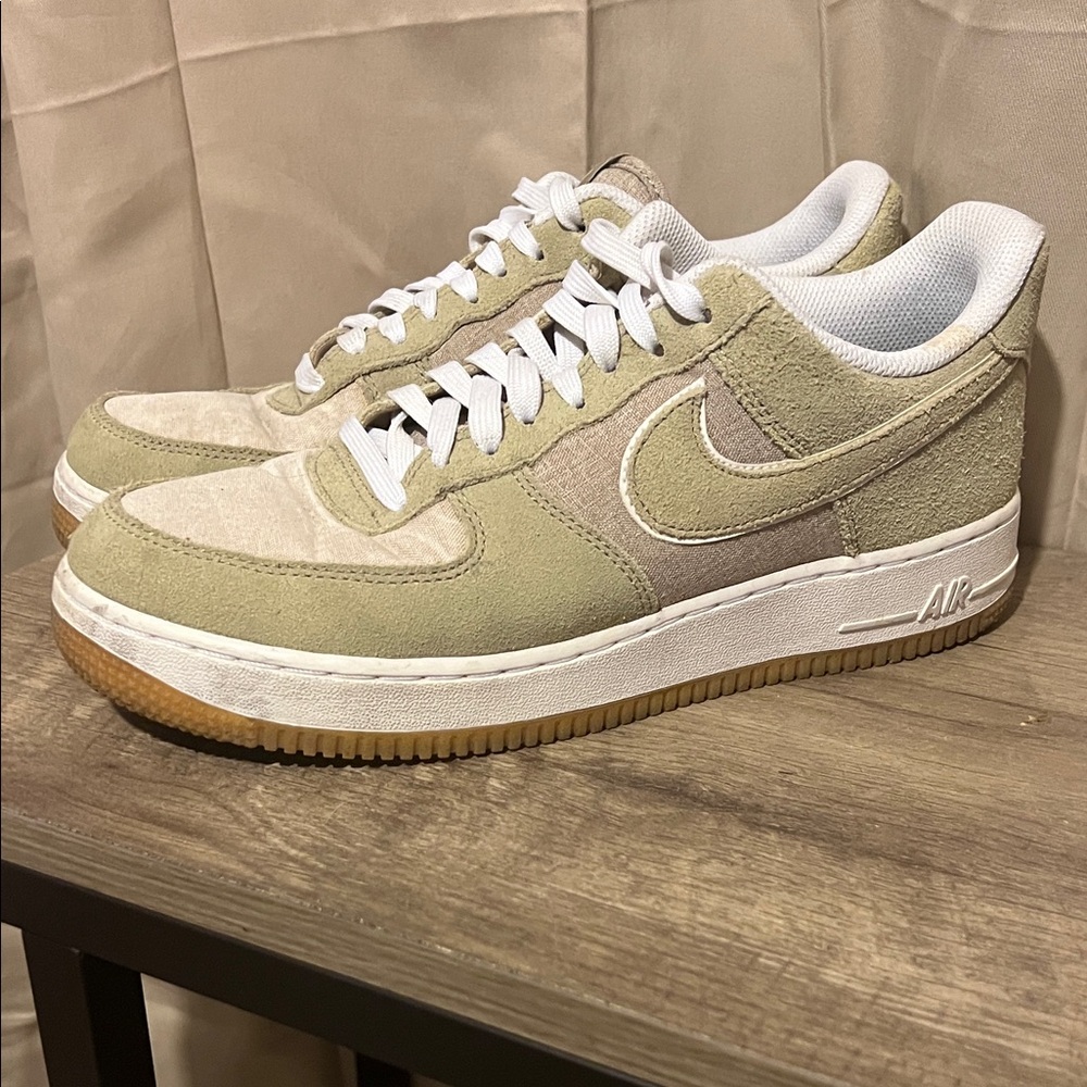 Nike Air Force 1 ‘07 Low Green Beige and White Sneakers